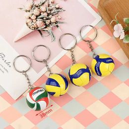 Keychains Lanyards 1xFashion PVC Volleyball Keychain Decoration Commercial Gift Beach Ball Sports Mens and Womens Q240403