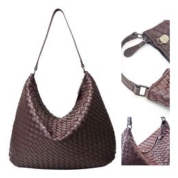 Factory Price Pu Leather Woven Shoulder Bag Large Capacity Hobo Underarm Bags