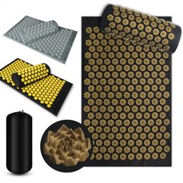 Shiatsu Acupressure Mat Spike Massage Pad Kuznetsovs Applicator Sport Fitness Cushion Pillow Massager Yoga Mat Pilates Exercise240325