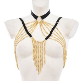Stage Wear Dance Accessories Women Adjustable Goth Crop Top Harness Body Chain
