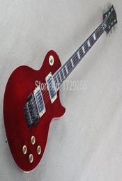 Chinese Factory Custom new quality Flame Maple Dark Red Electric Guitar with Floyd Rose Tremolo 9173475499