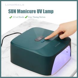 Dryers 48w Forest Sun T7 Uv Lamp Nail Art 33beads Painless Mode 10/30/60/120s Time Manicure Dryer Nail Art Gel Polish Curing Lamp Led18