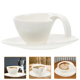 Cups Saucers 1 Set Daily Use Coffee Cup Delicate Ceramic Espresso Mug For Home Kitchen