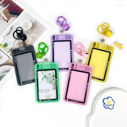 Frames INS Simple Clear Po Card Holder Design Badge Idol Sleeve Keychain Kpop Pocard Acrylic Frame