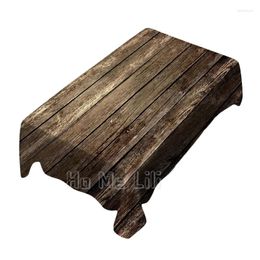 Table Cloth Vintage Wood Planks Design Backdrop Decor Rectangle Tablecloth Retro Dark Wooden Board Texture With Cracks Background Decoration