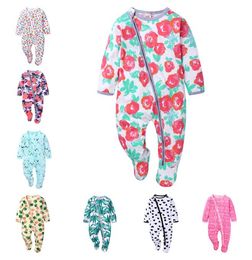 Baby Zipper Jumpsuit 8 Design Printed Romper Kids Clothes Newborn Wrap Feet Rompers Infant Girls Toddler Boys Clothing M15421576742