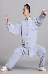 Unisex cottonsilk Wushu Traditional Chinese Clothing KungFu Uniform Suit Uniforms Tai Chi Morning Exercise Performance Wear Jacke8587706