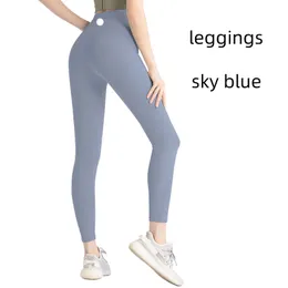 Lu-01 Leggings femininos calças de ioga de cor sólida Hight Wight Women Women Women Sports Gym Wear Leggging Elastic Fitness Lady Geral Full Fulls Workout BV23