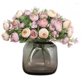 Decorative Flowers 10 Heads Silk Artificial Flower Bouquet Wedding Party Home Daily Decorations Garden Decoration