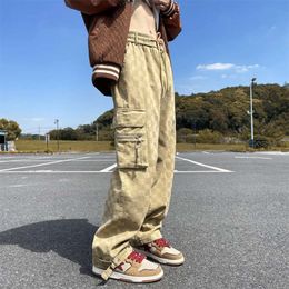 Checkerboard Workwear Pants for Men's Spring New High Street Pants, American Fashion Brand Loose Wide Leg Casual Pants