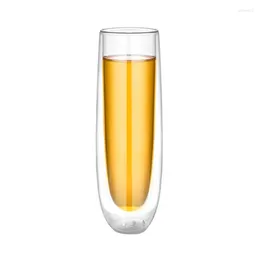 Wine Glasses 150ML Double Walled Stemless Champagne Flute For Juice Home Gift