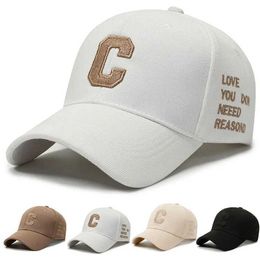 Ball Caps 2023 Luxury brand white gold mens baseball cap cotton 3D letter womens summer snapshot truck Cassette Homme Q240403