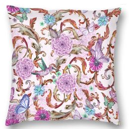 Pillow Sofa Decoration Printing Cover Home Flowers Insect Butterfly European Roll Leaf Pattern Watercolor Digital Printi