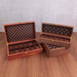 Designer Watch Boxes Wholesale Leather Wooden Watch Box 6 10 12 Grid Packaging Display Cases