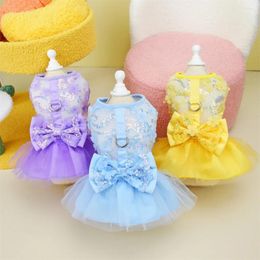 Dog Apparel Sweet Summer Pet Princess Clothing Dress For Dogs Skirt Wedding York Chihuahua Poodle Skirts Cat