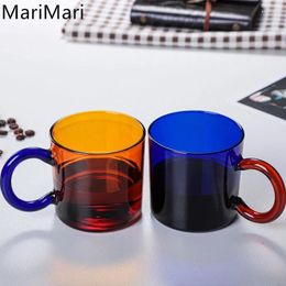 Wine Glasses Coffee Cups High Borosilicate Glass Heat And Cold Resistance Water Colourful Kitchen Amber For Drinkware