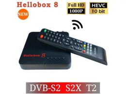 Box Hellobox 8 Satellite Receiver DVBT2 Combo TV BOX Satellite TV Play On Mobile Phone Support Android/I0S Outdoor Play DVB S2