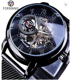 luxury mens watches Forsining Transparent Case Fashion Men Watches Top Brand Luxury Mechanical Skeleton Wrist Watch Clock Men relo7099862