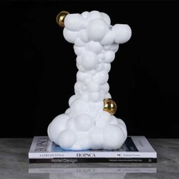 Arts and Crafts Modern White Alien Resin Crafts Ball Volcano Eruption Livin Room Decoration Balloon Ornament Abstract Artwork Home DecorationsL2447