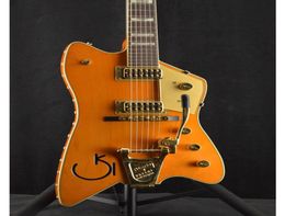 6199TW Billy Bo Jupiter Fire Thunderbird Western Orange Electric Guitar Steer Head Fence Pearloid Inlays Bigs Tremolo Bridge G1231393