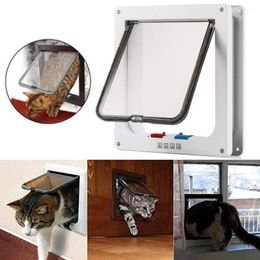 Cat Carriers Dog Flap Door With 4 Way Lock Security For ABS Plastic Indoor Use Pet Small Kitten Gate Safe Durable