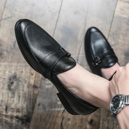 Casual Shoes Spring Summer Men Breathable Formal Dress Fashion English Barber Leather Slip-On Business Suit Wedding Oxfords Flats