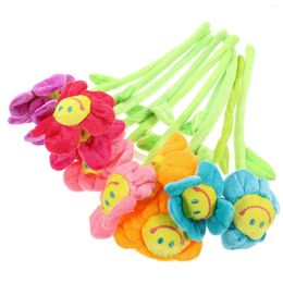 Decorative Flowers 10pcs Dining Room Curtains Sunflower Curtain Tiebacks Plush Flower Bendable Stems Colourful Stuffed Artificial Girl For