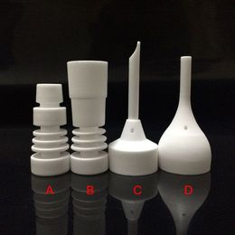 14mm and 18mm Domeless Ceramic Nails Male or Female Joint Ceramic Nail with Carb Cap VS Titanium Quartz Nail for Glass Smoking LL