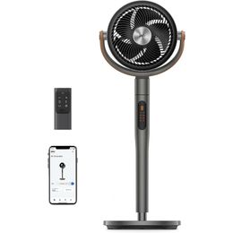 Dreo Smart Pedestal Fan with Remote, 120° Oscillating Floor Fan with WiFi Voice Control, 43dB Quiet Standing Fan for Home Bedroom, 6 Modes, 8 Speeds