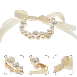 Decorative Flowers Bridal Shower Accessories Wedding Wrist Band Corsage Wristlet Pearl Decor