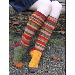 Women Socks Womens Diabetic Ladies Non Binding Gentle Elastic Top Soft Grip Cotton Rich Long Knitted Wool Stockings Under-knee Length