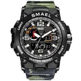 SMAEL Camo Tactical Men's Multi Functional Waterproof Night Light Alarm Clock Sports Quartz Watch