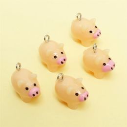 10Pcs Animal Jewelry Making Resin Pig Jewelry Pendant Necklace Earring Gift DIY Craft for Earring Key Chains Jewelry Making