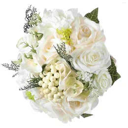 Decorative Flowers Artificial Flower Bride Bouquet Wedding For Weeing Bouquets Bridal Large Bridesmaid