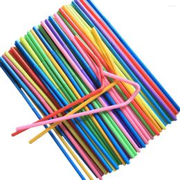 Drinking Straws 100pcs Multicolor Disposable Home Bar Party Cocktail Drink Straw Assorted Colours Striped For Party/Bar/Beverage