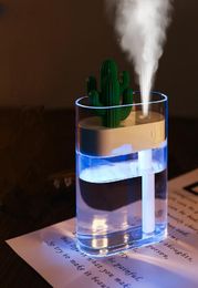 160ML Ultrasonic Air Humidifier Clear Cactus Color Light USB Diffuser Car Purifier Aroma Diffusor Anion Mist Maker4870271