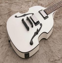 Rare PGM700 PGM 700 Paul Gilbert MIJ Violin White Electric Guitar Double F Hole Paint Black Hardware Body Binding Dual Single 4551502