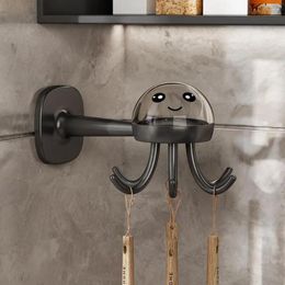 Hooks Multi-functional Jellyfish Hanger Versatile 6-hook No-drill Wall Mount For Kitchen Utensils Organising Home