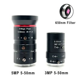 Parts SMTKEY 3MP 5MP 550mm Manual Zoom 650nm CCTV Lens Varifocal Manual Industrial Lens for C/CS Mount Camera Housing