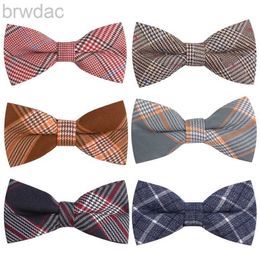 Neck Ties Men Bowtie Classic Cotton Bow tie For Men Bowknot Adult Plaid Bow Ties For Business Wedding Cravats 240407