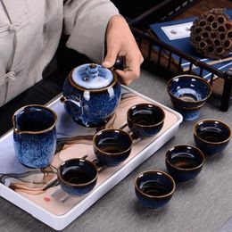 Teaware Sets Knife Change Ceramic Travel Tea Set Portable Car-mounted Accompany Package Business Gift Unique Designer Teapot