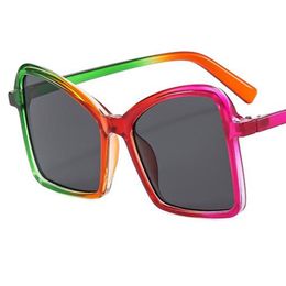 NEW Sunglasses Women Butterfly Sun Glasses Oversize Frame Anti-UV Spectacles Rainbow Color Eyeglasses Simplity Ornamental