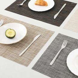 Table Mats 12 PCS PVC Placemats Woven Heat-Resistant Stain Resistant Anti-Skid Washable Kitchen Decorations Wholesale XB