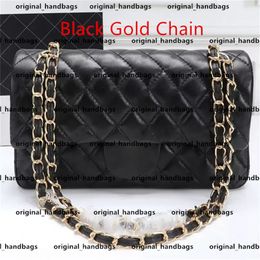 Top Tier Quality Jumbo Double Flap Bag Designer 25CM Real Leather Caviar Lambskin Classic All Black Purse CheNelle Quilted Handbag Shoulder Gold Bag Wallet Chain