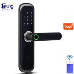 Lock Hot Sales Tuya Wifi Door Lock Smart Biometric Fingerprint Lock Digital Remote Control For Home Password Card Door Locks