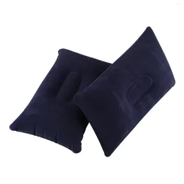 Chair Covers 2PCS INFLATABLE SEAT CUSHION TRAVEL PILLOW SLEEP SLEEPING HEAD SUPPORT In CAR Deep Blue 38 24cm