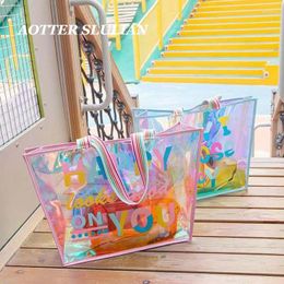 Evening Bags Luxury Laser Clear Single Shoulder Fashion Casual Summer Women PVC Large Capacity Waterproof Handbags For Travel Shopping
