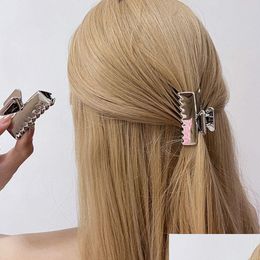 Cramps Triângulo de metal letra garras de cabelos fofos clipes de garra para presentes Acessórios para festas de moda Drop entrega de joalheria Hairjewelry Dhqzf