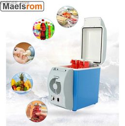 Freezer Mini electric 7.5L car cooler 12V input blue multifunctional portable car cooler and heater Y240407