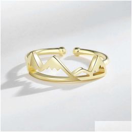 Band Rings Fashion Adjustable Wind Mountain Shape Index Finger Drop Delivery Jewellery Ring Dha4G